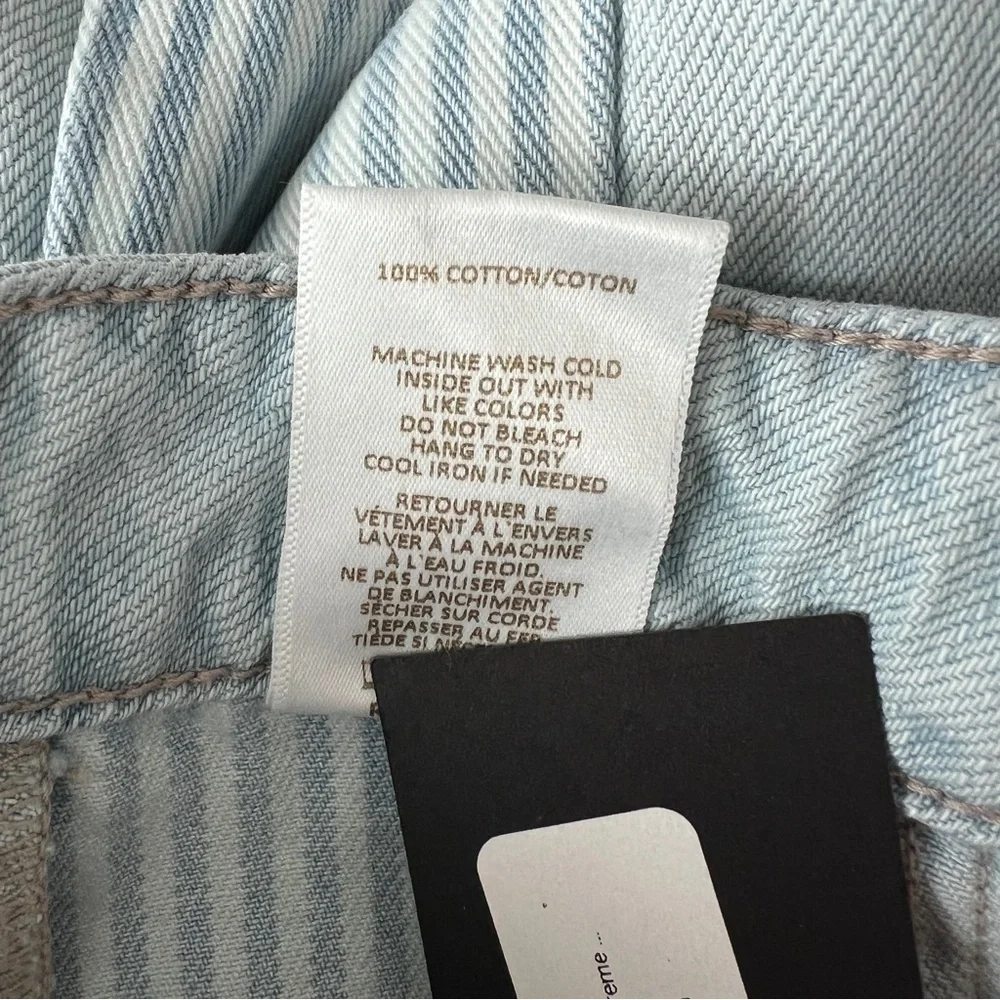 NOEND Denim Jeans Light Wash Hi Rise Wide Leg Pintuck Stripe Panels NWT 30 - Picture 12 of 14